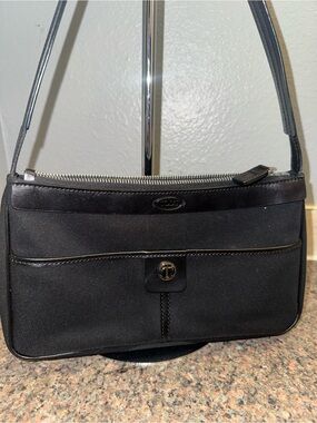 Tod's Black Canvas shoulder Bag with Leather Trim NWOT.
